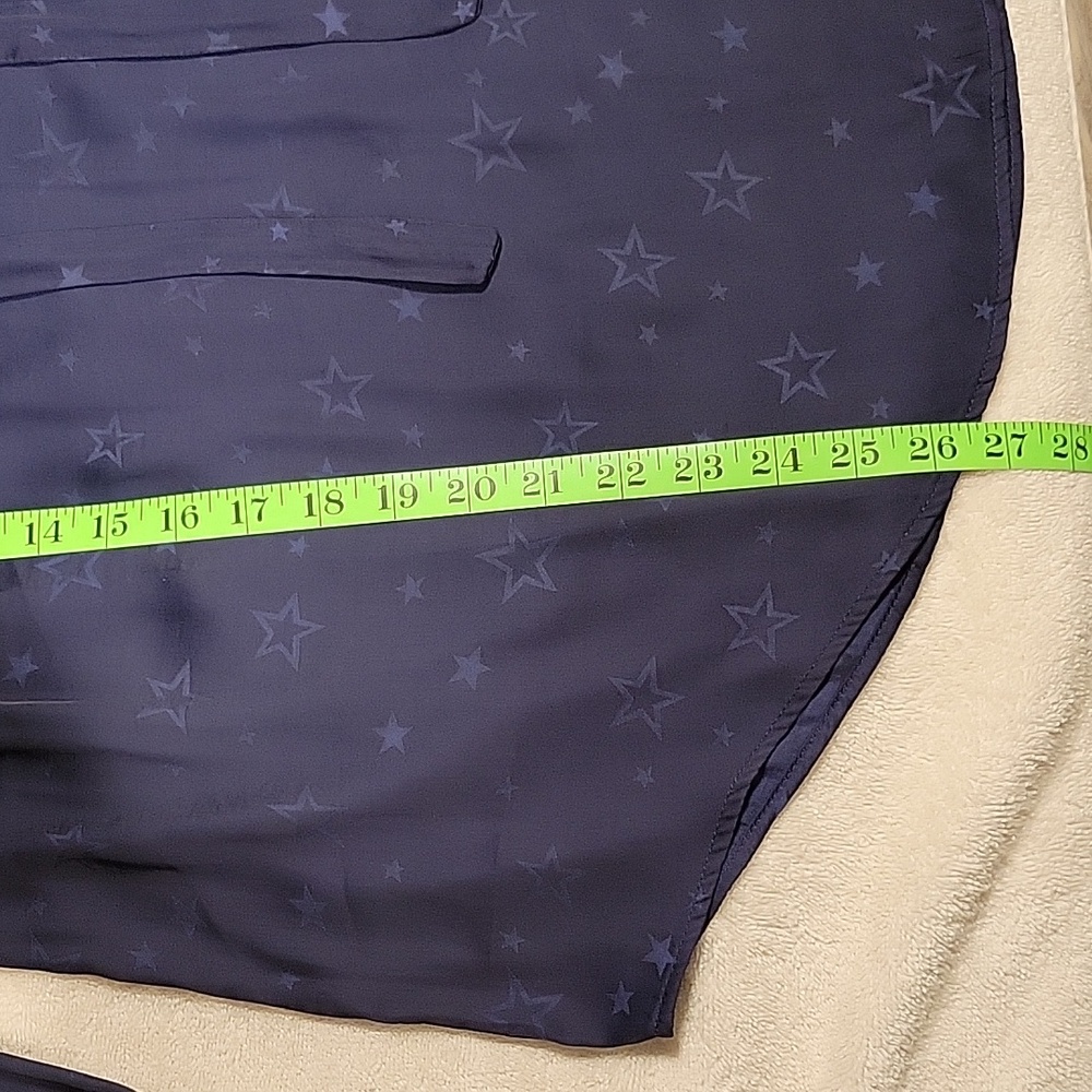 Torrid Peasant blouse, Charmeuse Jacquard Star Navy - Picture 8 of 14